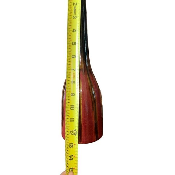 Ceramic Pottery Vase 14" High Rust W/ Brown Tones - Picture 12 of 13